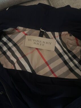 Burberry Brit Navy Rain Coat Jacket S/P